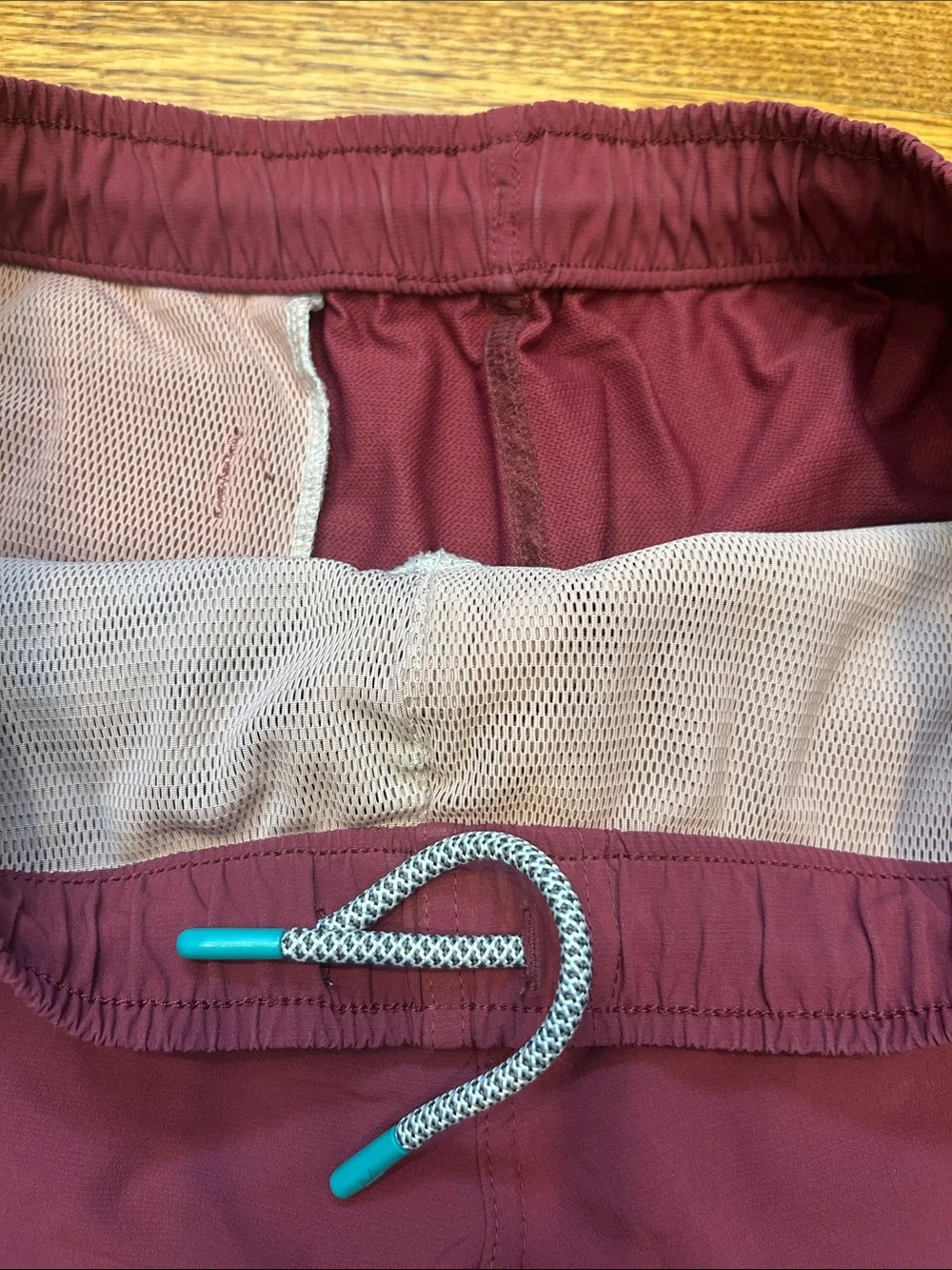 Men's Deep Burgundy Swim & Day-to-Day Shorts with Elastic Waist - Small, NWOT